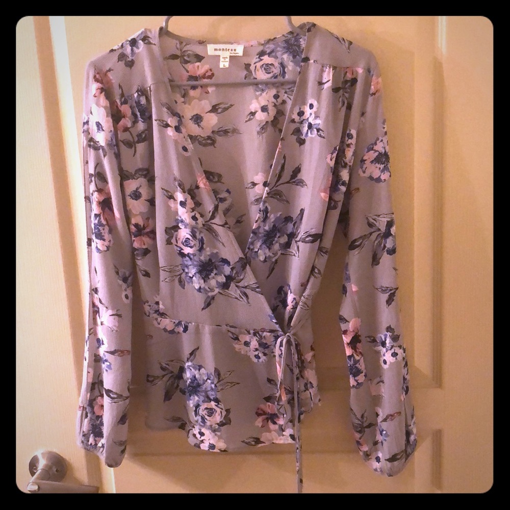 Long sleeve wrap shirt
